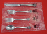 Orchid Elegance By Wallace Sterling Silver Regular Size Place Setting(s) 4pc New