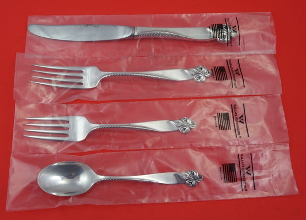 Orchid Elegance By Wallace Sterling Silver Regular Size Place Setting(s) 4pc New