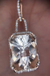 14k Rose Gold 7.60 Carat Genuine Natural Morganite Pendant Custom (#J4570)