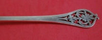E. Viners English Sterling Silver Berry Spoon Pierced Floral Handle c. 1965 9"