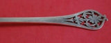 E. Viners English Sterling Silver Berry Spoon Pierced Floral Handle c. 1965 9"