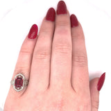2.30ct Genuine Natural Garnet Filigree 10k White Gold Ring Jewelry (#J5774)