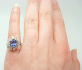 14k Gold 1.35ct Genuine Natural Tanzanite and 1.50ct Diamond Cocktail Ring #J787