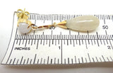 14k Gold White Jade Drop Earrings (#J3779)