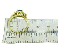 14k Gold 1.35 Carat Blue Genuine Natural Sapphire and Diamond Ring (#J403)