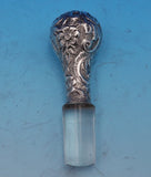 Glass Whiskey Decanter with Sterling Silver Overlay Pcd Repoussed Birds (#9262)