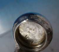 English Sterling Silver Dresser Jar Hand Hammered with Cut Crystal (#5480)