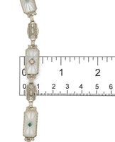 14k Filigree Crystal Quartz Bracelet w/Diamond and Lab-Created Stones (#J7360)