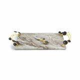 Michael Aram Stainless, Brass & Marble Monet's Garden Cheese Board w/ Knife