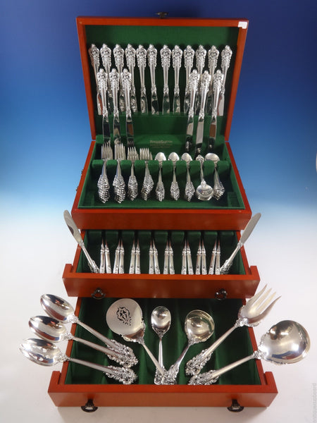 Grande Baroque by Wallace Sterling Silver Flatware For 18 Set 116 Pieces