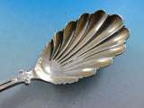 Medallion by Wendt Sterling Silver Berry Spoon Shell Bowl Gold Washed 8 3/4"