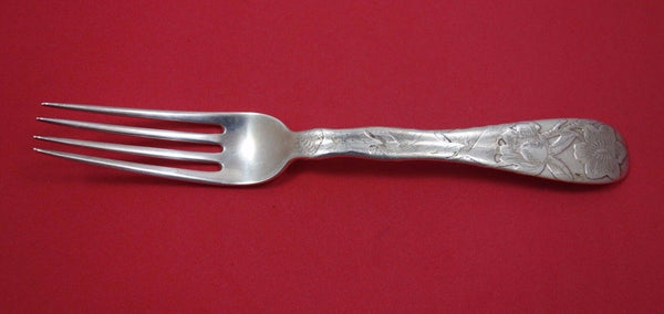 Lap Over Edge Acid Etched by Tiffany & Co. Sterling Silver Dinner Fork w/ Tulips