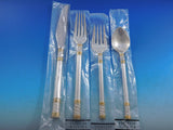 Aegean Weave Gold by Wallace Sterling Silver Flatware Set 12 Service 60 pcs New