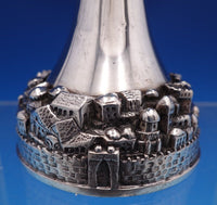 Judaica Silverplate Seder Cup w/ 3-D Walled City on Base 6 1/4" x 2 5/8" (#8082)