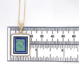 Kaufmann 14k Gold Genuine Natural Opal Intarsia Pendant with Lapis (#J6240)