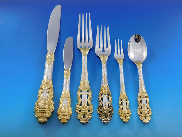 Golden Crown Baroque by Gorham Sterling Silver Flatware Set 53 pieces Dinner