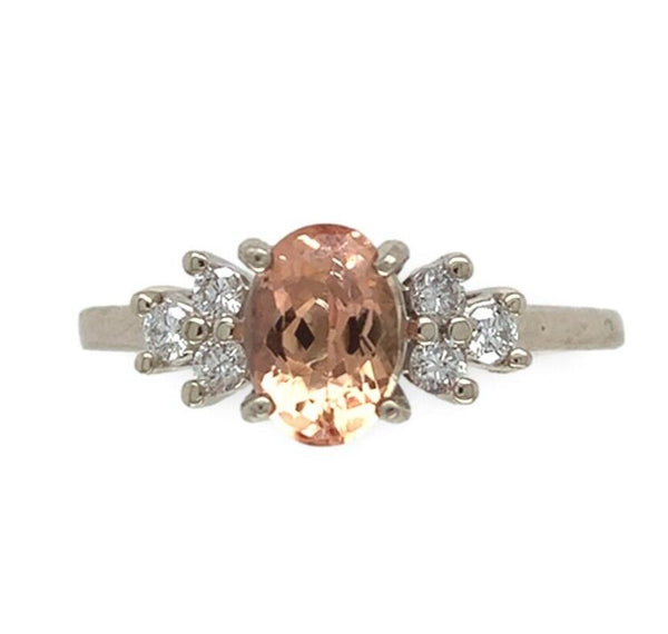 14k Gold 1.19ct Precious Genuine Natural Topaz and .17ct Diamond Ring (#J7113)
