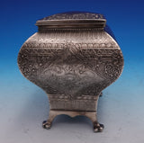 American Silverplate Tea Caddy Middle Eastern Motif Circa 1880 4 1/2" (#9261)