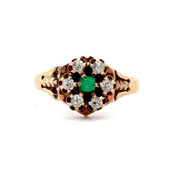 10k Yellow Gold Victorian Mine Cut Diamond Ring (#J5555)