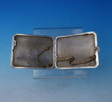Austrian .750 Silver Card Case Engine Turned with Blue and White Enamel (#2796)