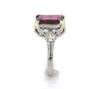 10k White Gold 3.90ct Genuine Natural Rhodolite Garnet Ring Size 8.25 (#J6385)