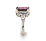 10k White Gold 3.90ct Genuine Natural Rhodolite Garnet Ring Size 8.25 (#J6385)