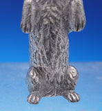 Silverplate Pepper Shaker Form of Dog Brown Glass Eyes Victorian 2 3/4" (#9027)