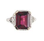 10k White Gold 3.90ct Genuine Natural Rhodolite Garnet Ring Size 8.25 (#J6385)