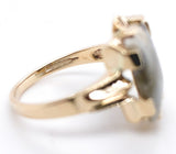 10k Gold Ring with 3.01ct Genuine Natural Gold Vein Quartz Size 6.5 (#J7210)