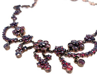 Genuine Natural Bohemian Garnet Necklace Rosette and Swag (#J5255)