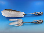 Whiting / Ford & Tupper Sterling Silver Fish Serving Set 3D Figural Pheasant