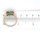 10k Yellow Gold Genuine Natural Onyx and Diamond Men's Ring Initial "L" (#J6129)