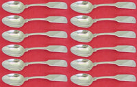 Old English Tipt By Gorham Sterling Silver Teaspoon Set 12 pieces 6"