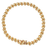 VIntage 14k Yellow Gold Solid Link San Marco Shrimp Bracelet 7" (#J7035)