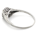 18k Gold Art Deco .15ct Genuine Natural Diamond Filigree Ring Size 7.75 (#J6901)