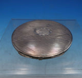 Italian .800 Silver Compact w/ Mirror Puff Screen Brushed Finish 3 3/8" (#6564)