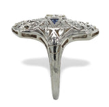 18k White Gold .44ct TW Genuine Natural Diamond Filigree Ring Size 3.75 (#J7266)