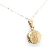 Italian 14k Yellow Gold Round Locket Necklace with Chain Jewelry (#J7610)