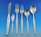 Fjord by Th. Olsens 830 Silver Flatware Set Service 49 pieces Norwegian Modern