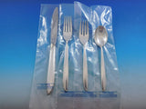 Silver Rhythm by International Sterling Silver Flatware Set Service 89 pcs New