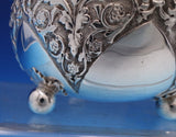 English Victorian Sterling Silver Candy Dish with Pie Crust Edge Ball Feet #7931