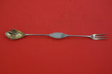 Coin Silver by Albert Coles Olive Spoon /fork combination GW brite-cut  9 5/8"