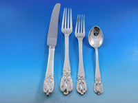 Blossom by Carl Poul Petersen Sterling Silver Flatware Set Dinner Service 105 pc