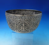 India Sterling Silver Bowl with Krishna c.1930 4 1/2" Tall x 8" 15.2 ozt (#5510)