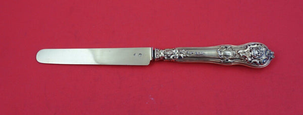 French Sterling Silver Dessert Knife HH AS vermeil rococo mask figural 7 7/8"