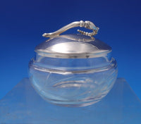 Blossom by Webster Sterling Silver Engraved Crystal Jelly Jar w/ Flowers (#7262)