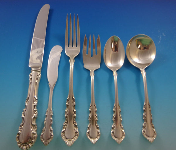 Georgian Rose by Reed & Barton Sterling Silver Dinner 8 Flatware Set 55 Pieces