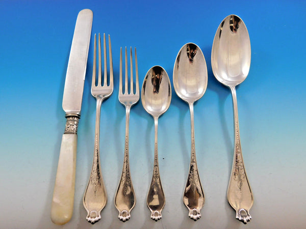 Corona by Dominick & Haff  Sterling Silver Flatware Set Service 36 pieces D Mono