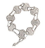 Sterling Kalo Ribbed Eight Link Bracelet Handwrought by Bjarne Axness (#J6840)