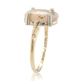10k Yellow Gold 2.69 Carat Genuine Natural Gold Vein Quartz Ring Size 8 (#J6940)